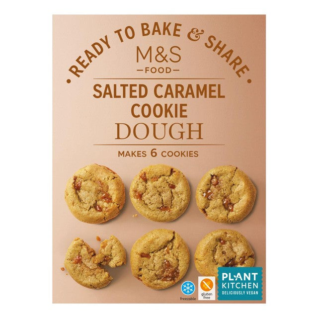 M&S salted caramel cookie dough 204g, imported from the UK