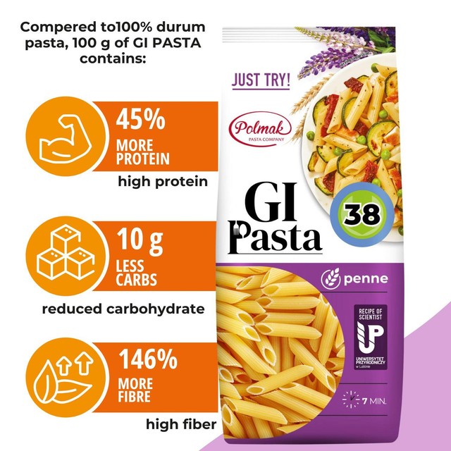 GI Pasta high protein penne low GI pasta - British product