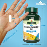 Natures Aid Evening Primrose Oil soft gel capsules 90 count, imported from the UK