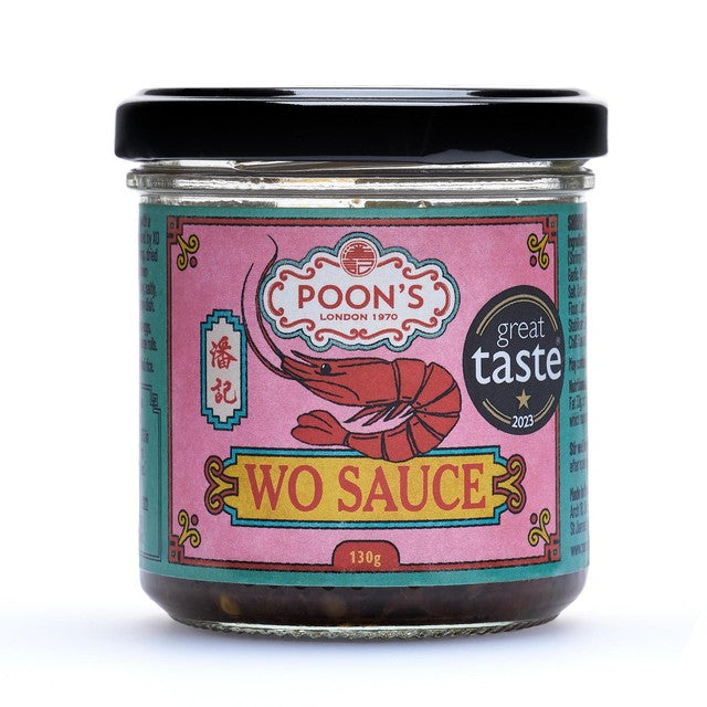 Poon's London Wo Sauce condiment in glass jar, UK version