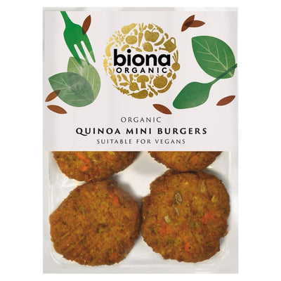 M&S Biona Organic Quinoa Mini Burgers Vegan Burgers 195g- Buy online at McGrocer