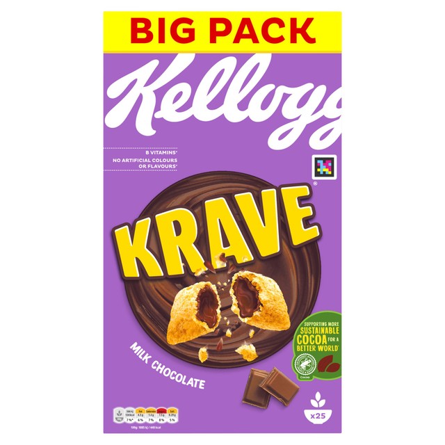 Kellogg's Krave Milk Chocolate breakfast cereal 750g, UK version