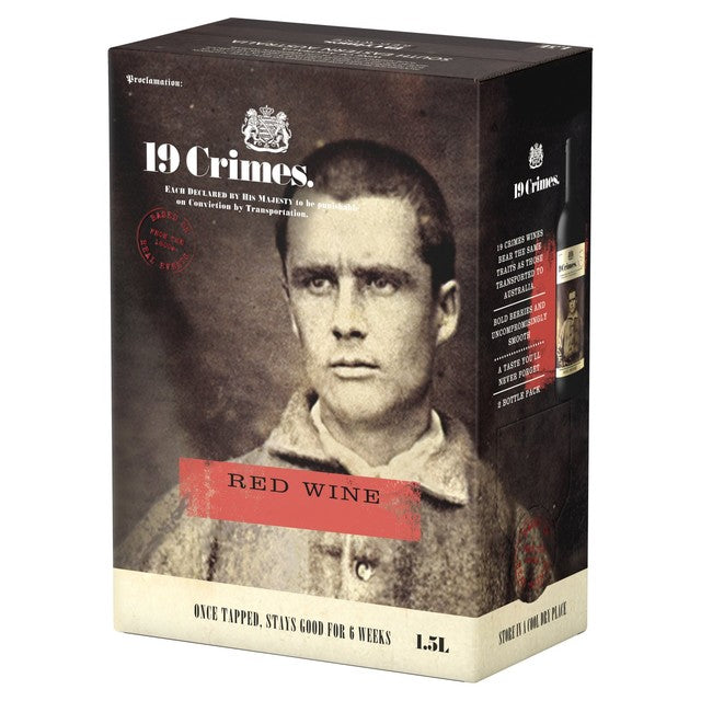19 Crimes Premium-Rotweinbox mit 1.5 l Inhalt – Britisches Produkt