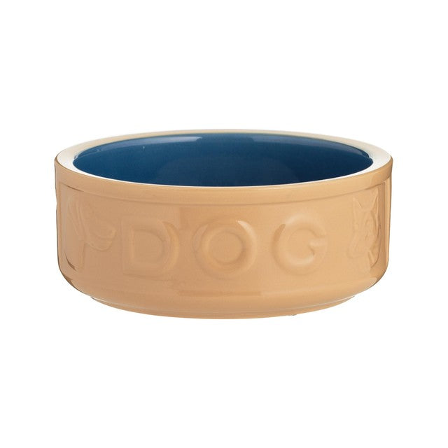 Mason Cash Lettered Cane & Blue dog bowl 18cm, imported from the UK