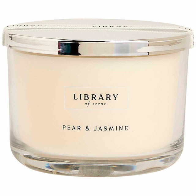 M&S Pear & Jasmine 3 Wick White Candle, imported from the UK