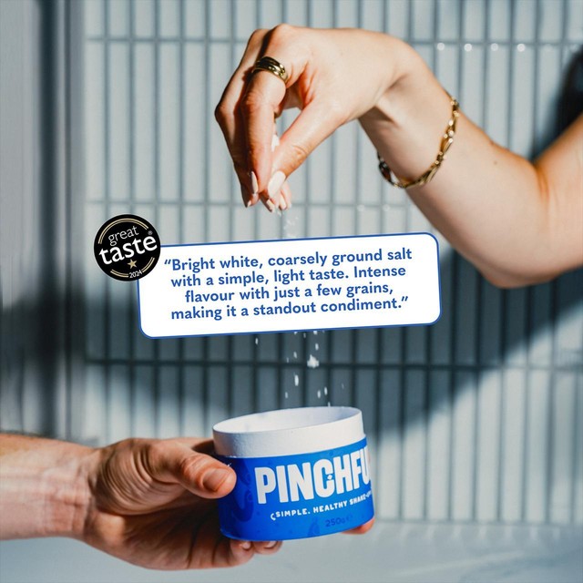 Pinchful Lower Sodium Sea Salt 250g, imported from the UK