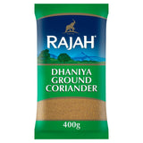 Rajah Dhaniya Ground Coriander Powder 400g, imported from the UK