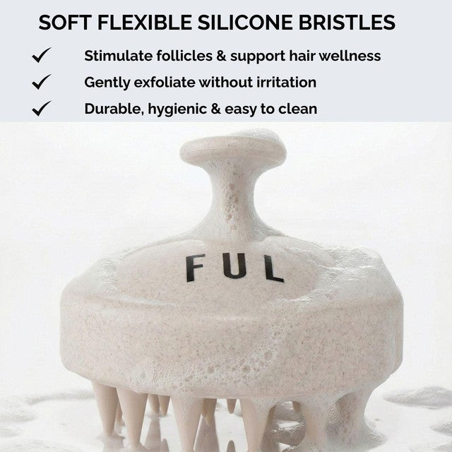 FUL Scalp Massager Brush White Silicone - British product