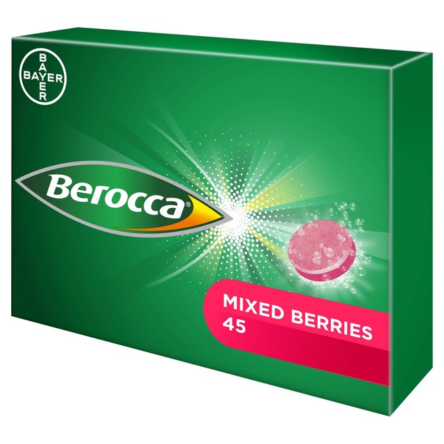 Berocca Mixed Berries effervescent vitamin tablets 45 tablets - British product