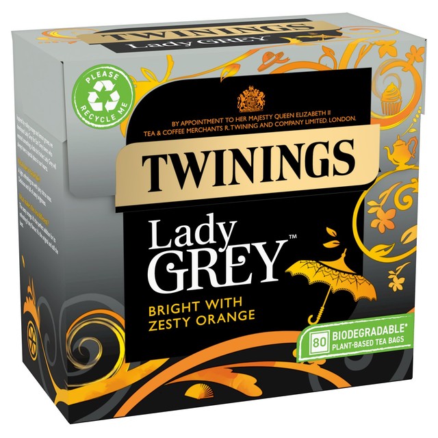 Twinings Lady Grey tea box 80 teabags, UK version