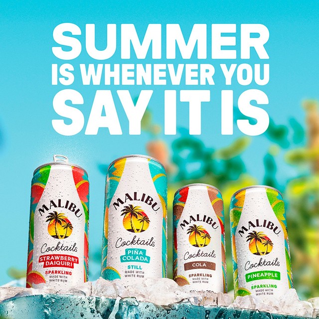 Malibu Pineapple & Coconut cocktail cans, imported from the UK