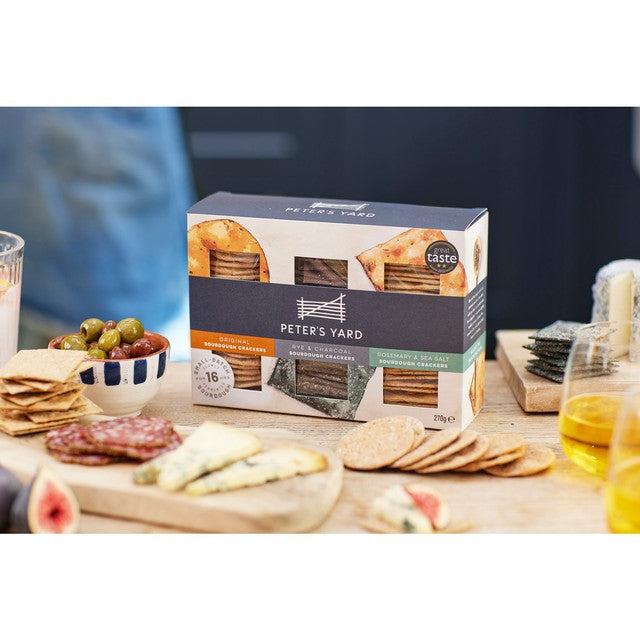 Peter's Yard sourdough crackers selection box 270g, imported from the UK