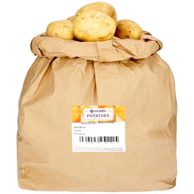 Ocado washed British white potatoes 5kg, imported from the UK