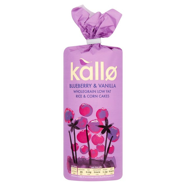 Kallo blueberry and vanilla rice and corn cakes 131g, UK version