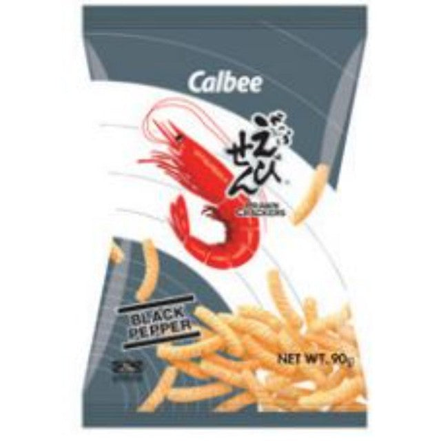 Calbee prawn crackers black pepper flavour, UK version