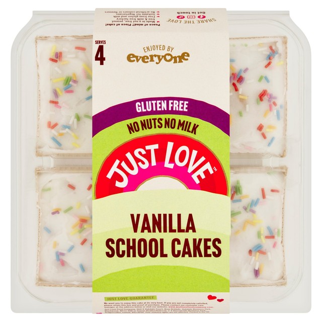 Just Love Food gluten free vanilla school cakes 213g, UK version