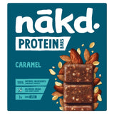 Nakd caramel protein snack bar 3 x 45g, imported from the UK