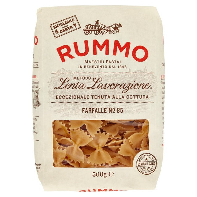 Rummo Farfalle pasta 500g, imported from the UK