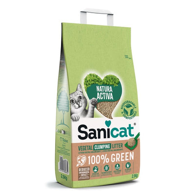 M&S Sanicat Natura Activa Green Clumping Cat Litter 2.5kg- Buy online at McGrocer