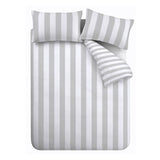 Catherine Lansfield Cove Stripe Silver King Duvet Set - British product