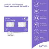 EarHub Sleepwell Soft Silicone Earplugs 12 pair - British product