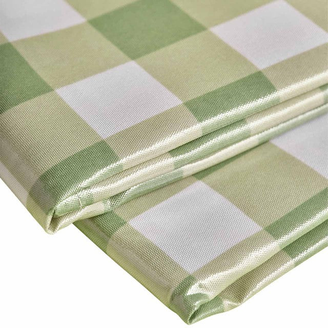 M&S gingham wipe clean tablecloth in Green Mix, imported from the UK