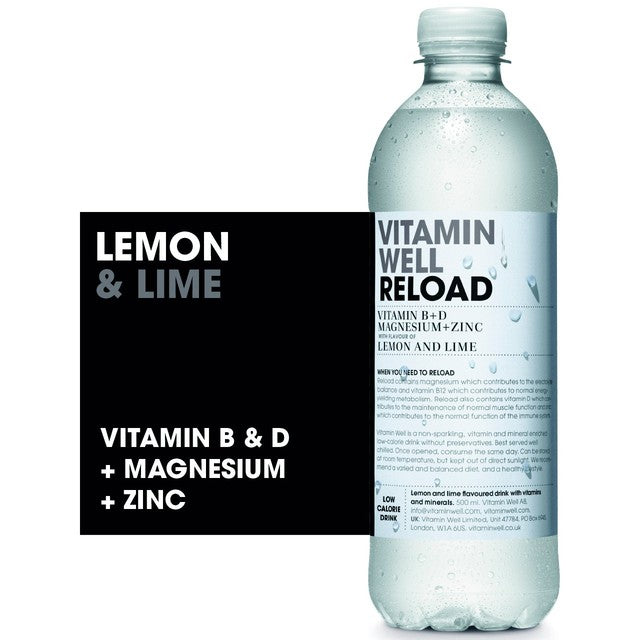 Vitamin Well lemon and lime flavoured water 500ml (British brand)