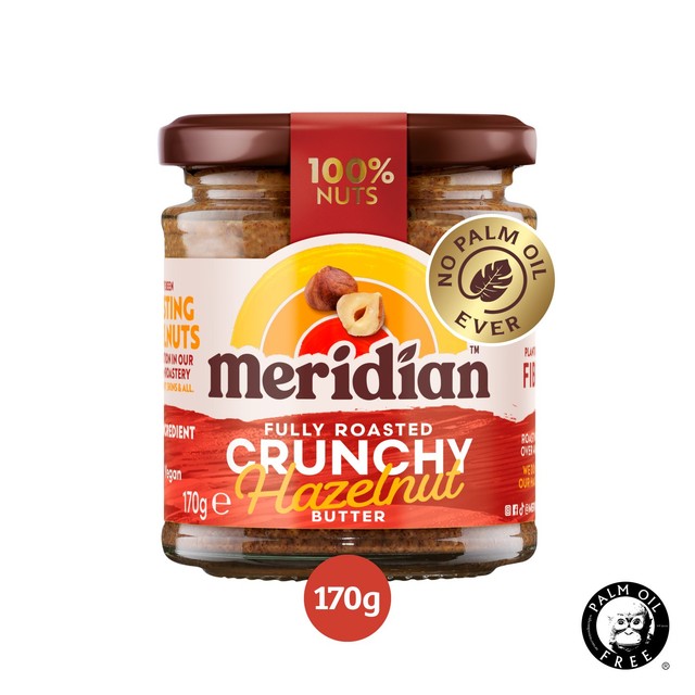 Meridian crunchy hazelnut butter 170g, imported from the UK