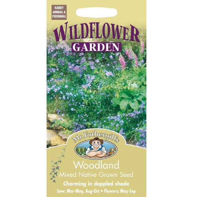 Mr Fothergills Wild Flower Woodland Mixture Seed Pack, imported from the UK