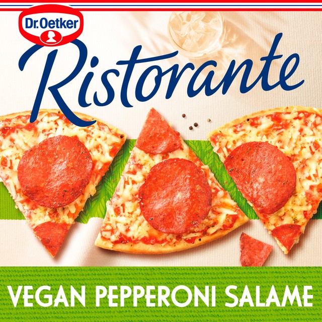 Dr. Oetker frozen vegan pepperoni salami pizza 295g - British product