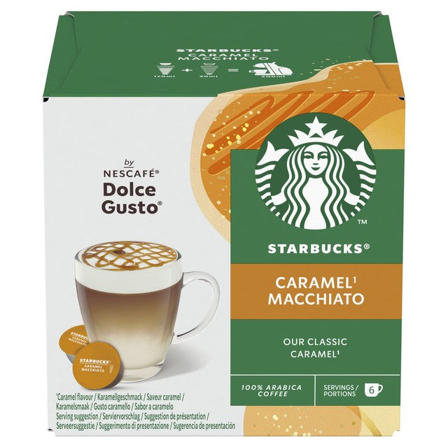 Starbucks Caramel Macchiato coffee pods for Dolce Gusto (British brand)