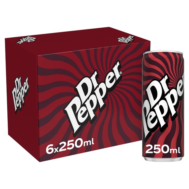 Dr Pepper fruit flavour soft drink 6x250ml - British product