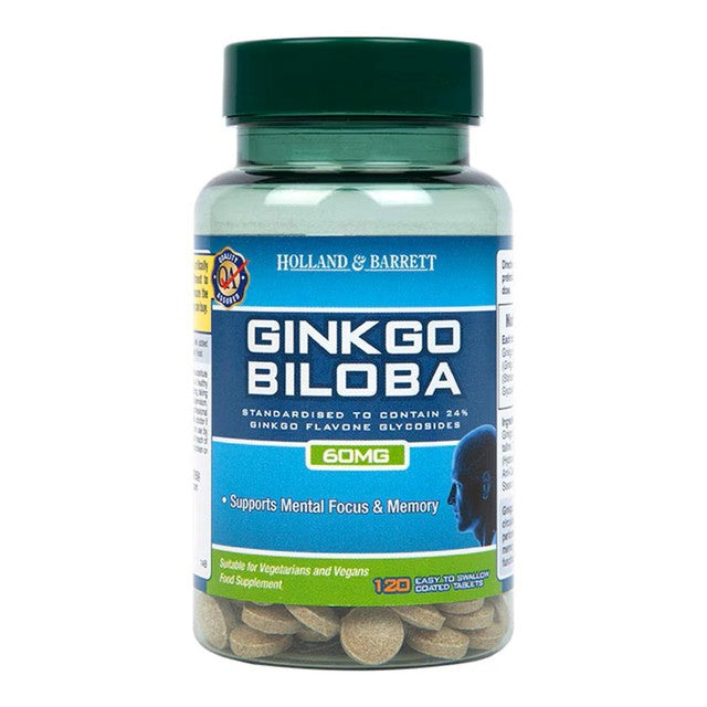 Holland & Barrett Ginkgo Biloba 60mg tablets 120 pack, UK version