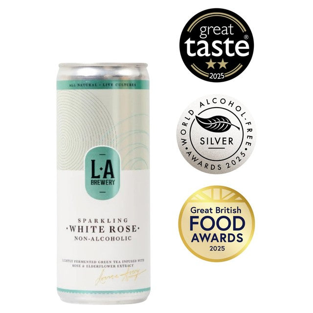 La Brewery White Rose non-alcoholic sparkling tea, imported from the UK