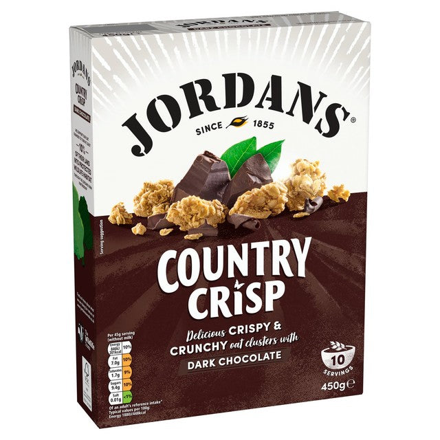 Jordans Country Crisp dark chocolate breakfast cereal 450g, UK version