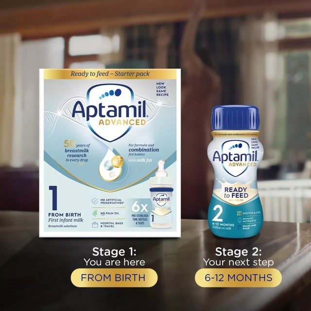 Aptamil Advanced infant formula milk liquid starter pack 6 x 70ml - British product