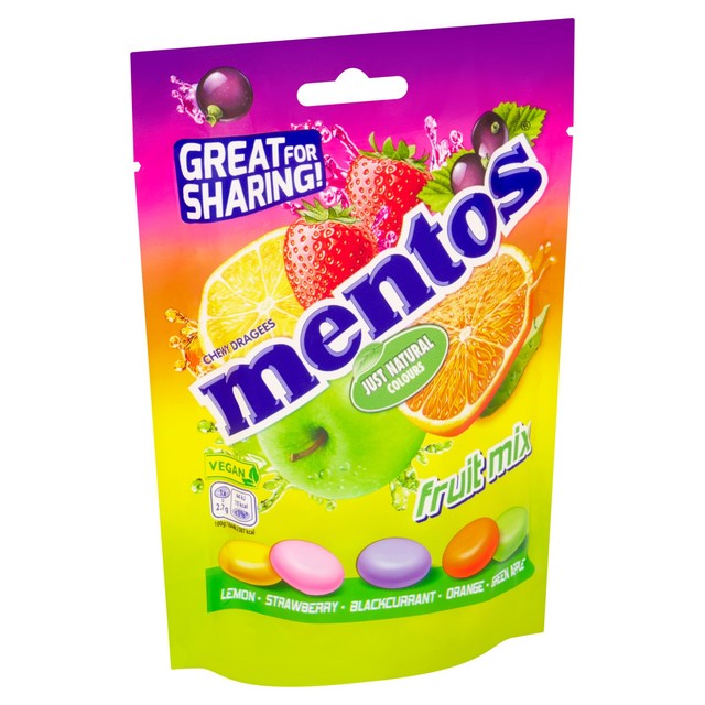 Mentos Fruit Mix chewy sweets 140g, imported from the UK
