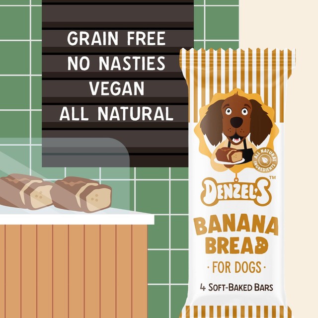 Denzel's Banana Bread Soft-Baked Bars dog treats 60g - British product