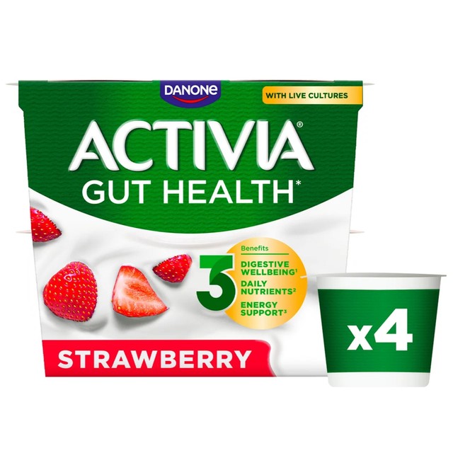 Activia strawberry gut health yogurt 4x115g multipack - British product
