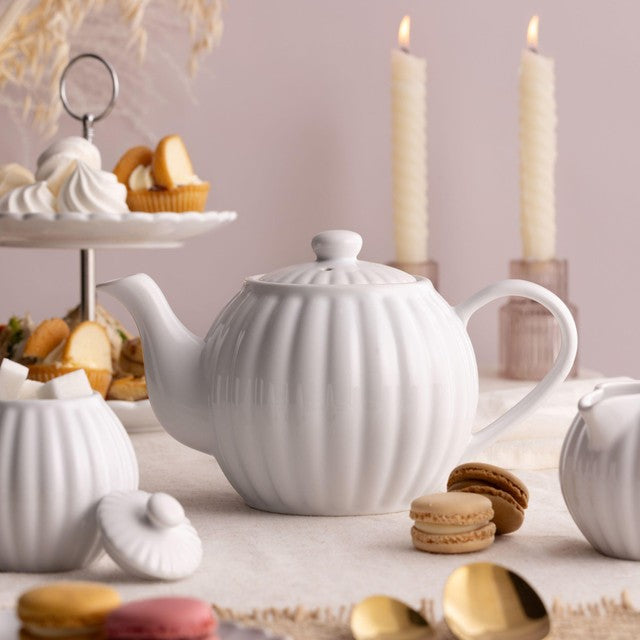 Price & Kensington Luxe Large White Teapot 1.1L, imported from the UK