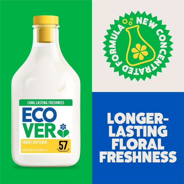 Ecover fabric softener Gardenia & Vanilla 57 washes, imported from the UK