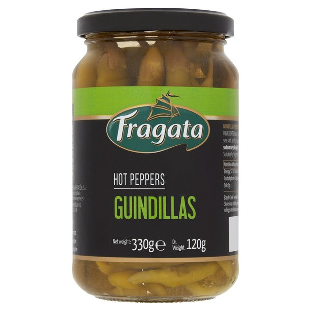 Fragata Guindillas hot pickled peppers 330g jar - British product
