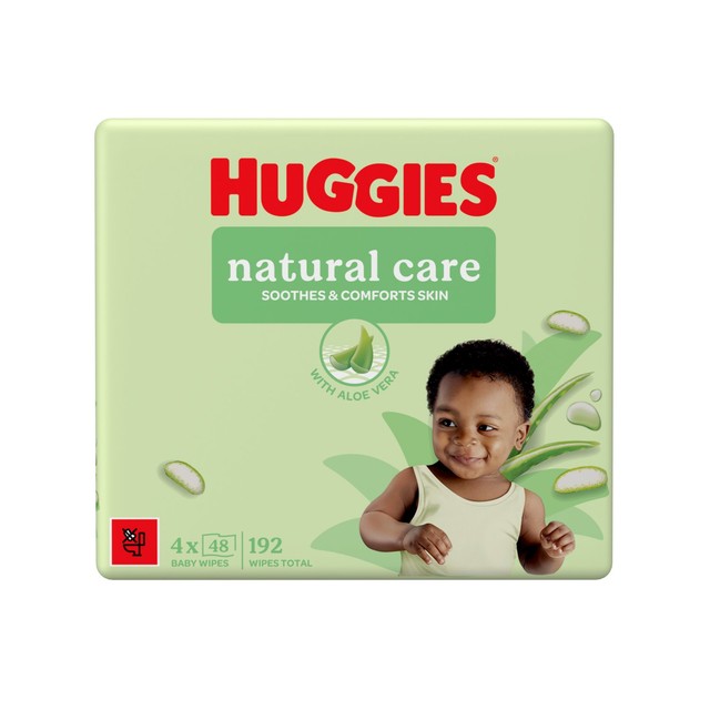 Huggies Natural Care baby wipes quad pack, UK version