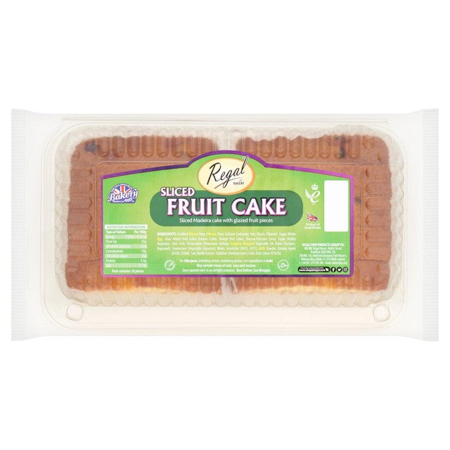 Regal sliced fruit cake with glazed fruits 10 pack (British brand)