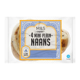 M&S Mini Plain Naan Breads 4 Pack, imported from the UK