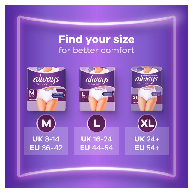 Always Discreet Heavy Adult Incontinence Pants Plus Medium - British product