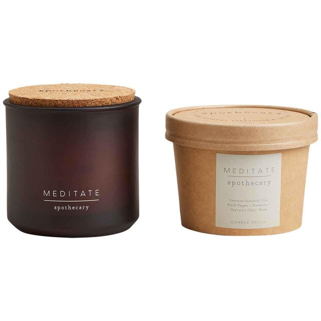 M&S Apothecary Meditate Candle & Refill Set, imported from the UK