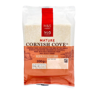 M&S M&S Mature Cornish Cove Cheddar Cheese 200g- Buy online at McGrocer