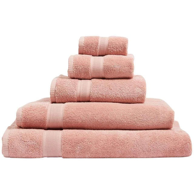M&S face towels in dusty pink, imported from the UK