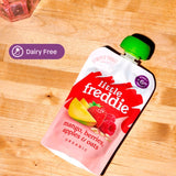 Little Freddie baby food pouch mango berries apples oats, UK version
